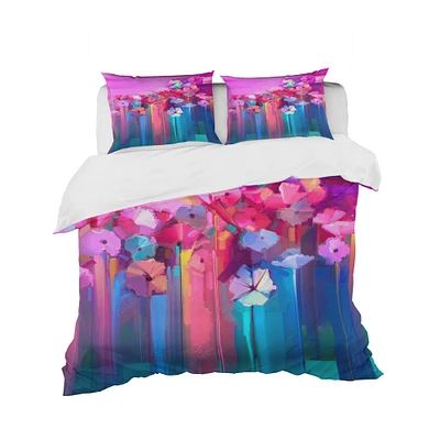 Designart 'Abstract Red Gerbera Summer Season Flower' Modern & Contemporary Bedding Set