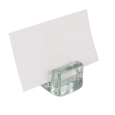 Hello Honey® Clear Glass Cube Place Card Holders with Paper Cards, 6ct.