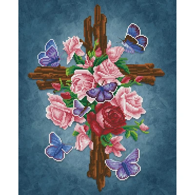 Diamond Dotz® Flower Cross Diamond Painting Artwork Kit