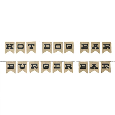 9ft. Summer BBQ Reversible Hot Dog or Burger Bar Pennant Banner