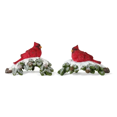 3.75" Red Cardinal on Branch Figure Set