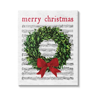 Stupell Industries Merry Christmas Song Wreath Canvas Wall Art