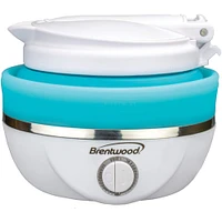 Brentwood Blue 0.85qt. Dual-Voltage Collapsible Travel Kettle