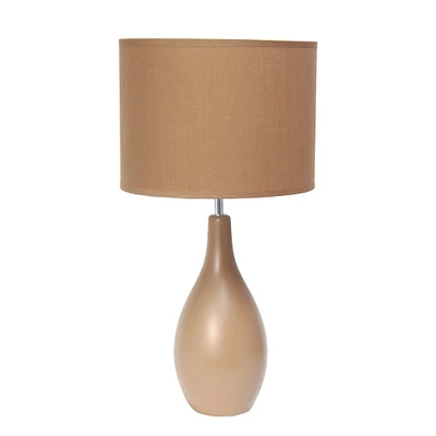 Simple Designs Oval Bowling Pin Base Ceramic Table Lamp