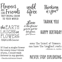 Spellbinders® Wildflower Sentiments Clear Acrylic Stamp Set