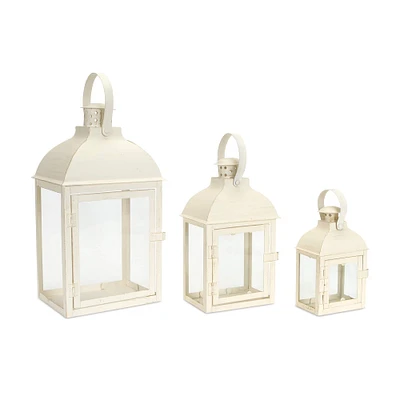 Iron And Glass Candle Lanterns, 3ct.
