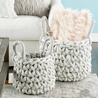 CosmoLiving by Cosmopolitan Gray Polyester Coastal Storage Basket Set