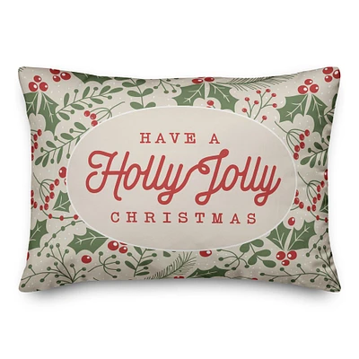 Holly Jolly Christmas Throw Pillow