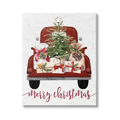 Stupell Industries Merry Christmas Holiday Presents Canvas Wall Art