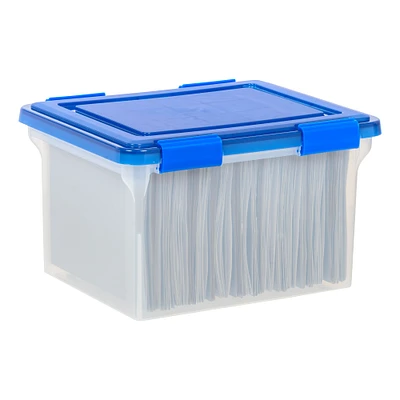 IRIS 32qt. Stackable Plastic Legal File Storage Box for Letter