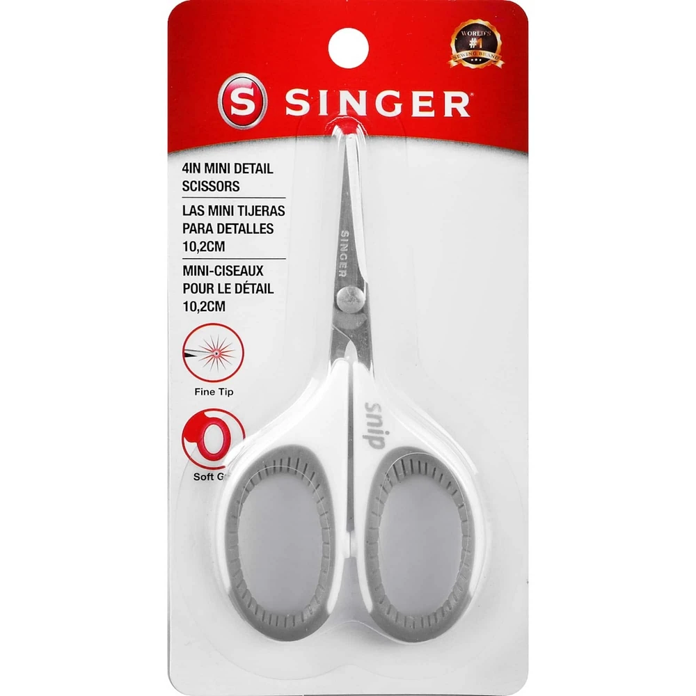 SINGER® 4" Gray Comfort Grip Craft Scissors