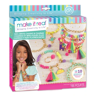 8 Pack: Make It Real™ Neo-Brite Chains & Charms Kit