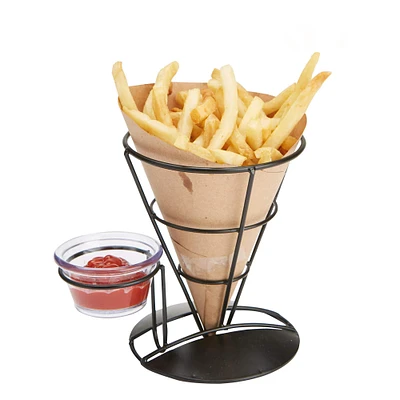 Mind Reader Black French Fries Stand and Dip Holder, 3ct.