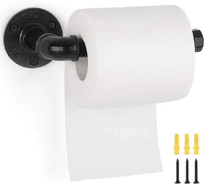 Wall-Mounted Industrial Pipe Toilet Paper Holder