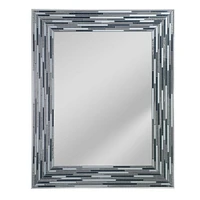 Head West Frameless Reeded Mosaic Printed Wall Décor Mirror