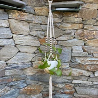 Flora Bunda 39" Tri-Beaded Macramé Plant Hanger