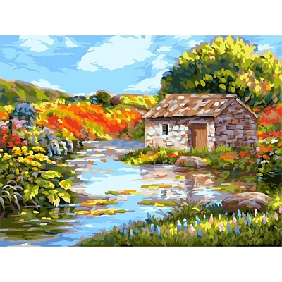 Crafting Spark House Near The River Painting by Numbers Kit