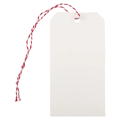 JAM Paper White Gift Tags with Red String