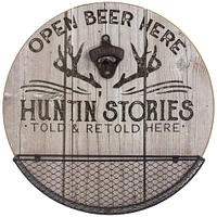 American Art Décor™ Huntin' Stories Told Here Bottle Opener and Cap Catcher Wall Décor