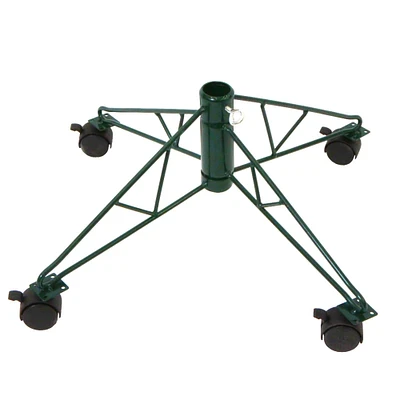 Green Metal Rolling Artificial Christmas Tree Stand