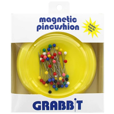 Blue Feather Grabbit® Yellow Magnetic Pincushion