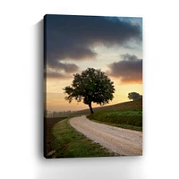 Lumaprints Tuscan Farm Road Sunrise No.2 Canvas Wall Art