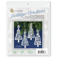 Solid Oak Nostalgic Christmas Frosty Christmas Trees Beaded Crystal Ornament Kit