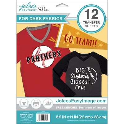 6 Packs: 12 ct. (72 total) Jolee's Boutique® Easy Image® For Dark Fabrics Transfer Sheets
