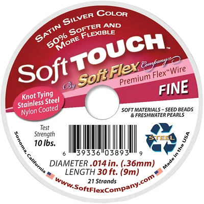 Soft Touch™ Premium Flex™ 21-Strand Silver Wire, 0.014'' x 30 ft.
