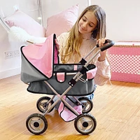 Bambolina Doll Pram with Adjustable Canopy