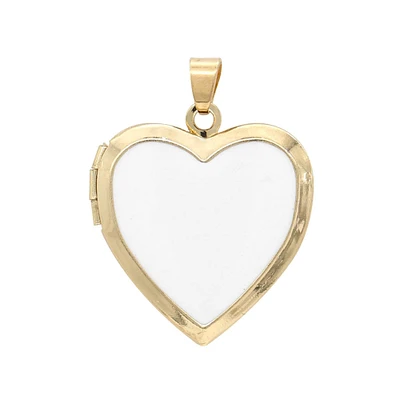 12 Pack: Gold & White Enamel Heart Locket by Bead Landing™