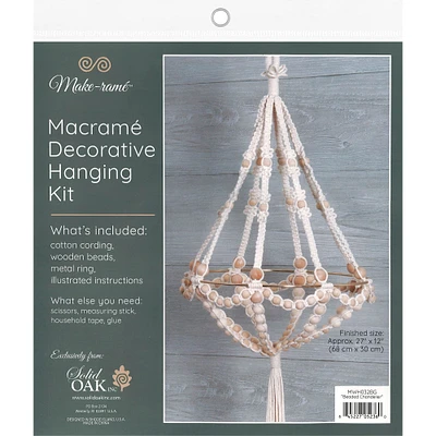 Solid Oak Make-ramé™ Chandelier Macramé Decorative Hanging Kit