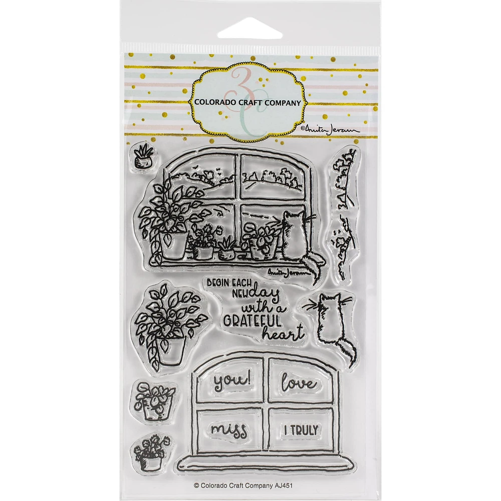 Colorado Craft Company New Day Windowsill Clear Stamp Set