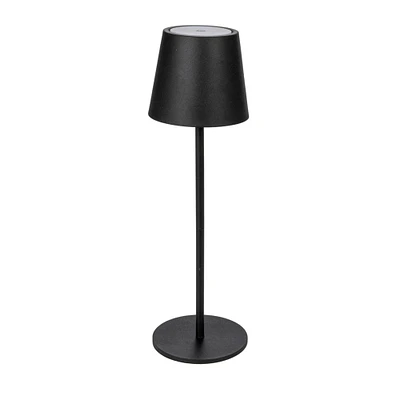 Hello Honey® 14.5" Black Round Metal LED Rechargeable Table Lamp