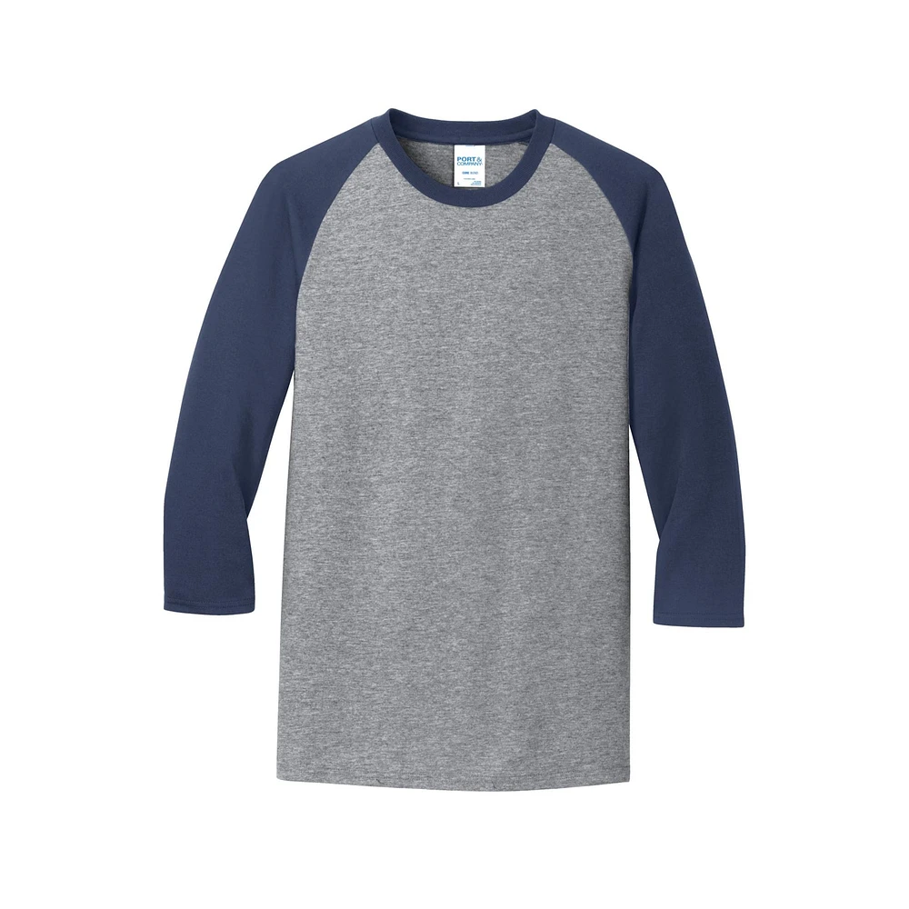 Port & Company® Core Blend 3/4-Sleeve Raglan Tee