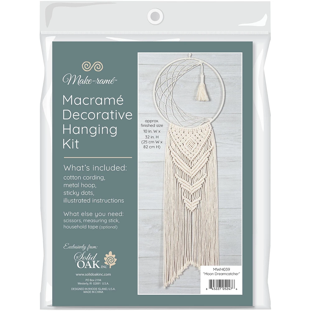 Solid Oak Make-ramé™ Moon Dreamcatcher Macramé Hanging Kit