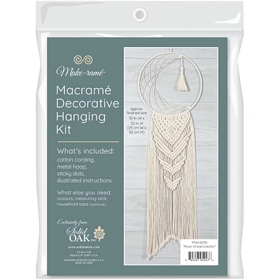 Solid Oak Make-ramé™ Moon Dreamcatcher Macramé Hanging Kit