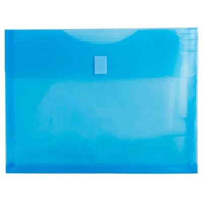 JAM Paper 11.625" x 9.625" Blue Plastic Expansion Hook & Loop Closure Envelopes, 6ct.