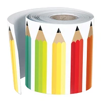 Schoolgirl Style Black, White & Stylish Brights Pencils Rolled Straight Border, 108ft.