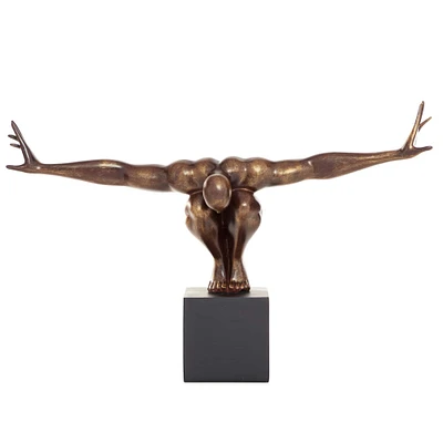 20" Bronze Human Figure Decor Sculpture