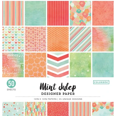Colorbok® Mint Julep Designer Paper Pad, 12" x 12"