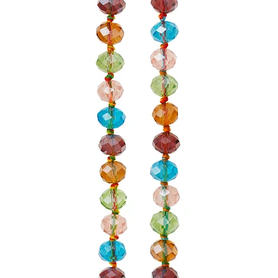 12 Pack: Multicolor Faceted Glass Rondelle Beads, 8mm by Bead Landing™