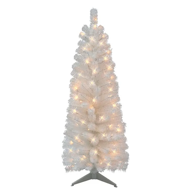 6 Pack: 4.5ft. Pre-Lit White Tinsel Artificial Christmas Tree