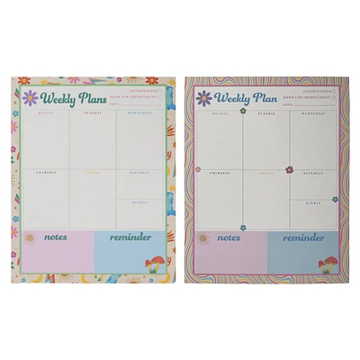 Assorted 8" x 10" Retro Weekly Planner Notepad, 1pc. by Fab Finds