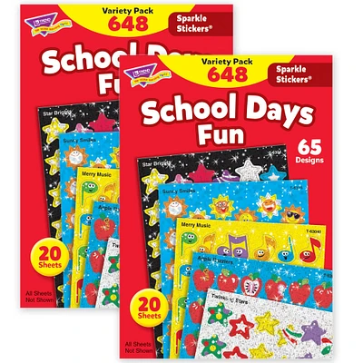 Trend Enterprises® Sparkle Stickers® School Days Variety Pack, 2 ct.