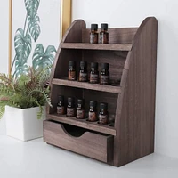 NEX™ 3 Tier Rustic Wooden Essential Oil/Nail Polish Holder with Drawer