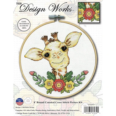 Design Works™ 8'' Round Giraffe Counted Cross Stitch Kit