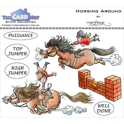 The Card Hut Pets Horsing Around Clear Stamps by Mark Bardsley