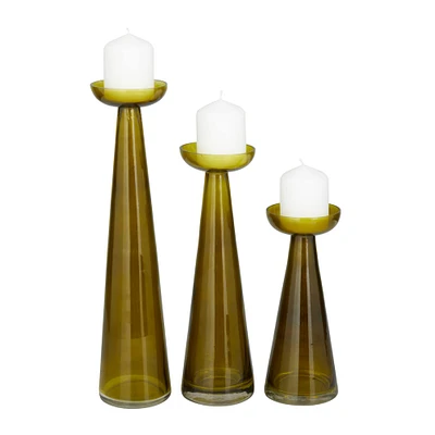 The Novogratz Green Contemporary Candle Holder Set