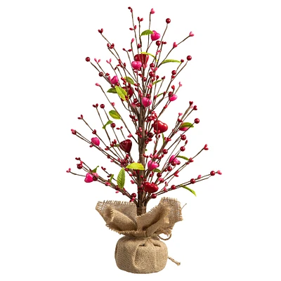 Glitzhome® 20" Valentine's Berry Heart Table Tree